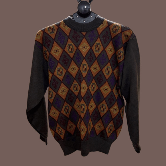 Rebecca Other - Recardo Rebecca Knit Sweater | Aztec Diamond Brown | Size XXL | Vintage